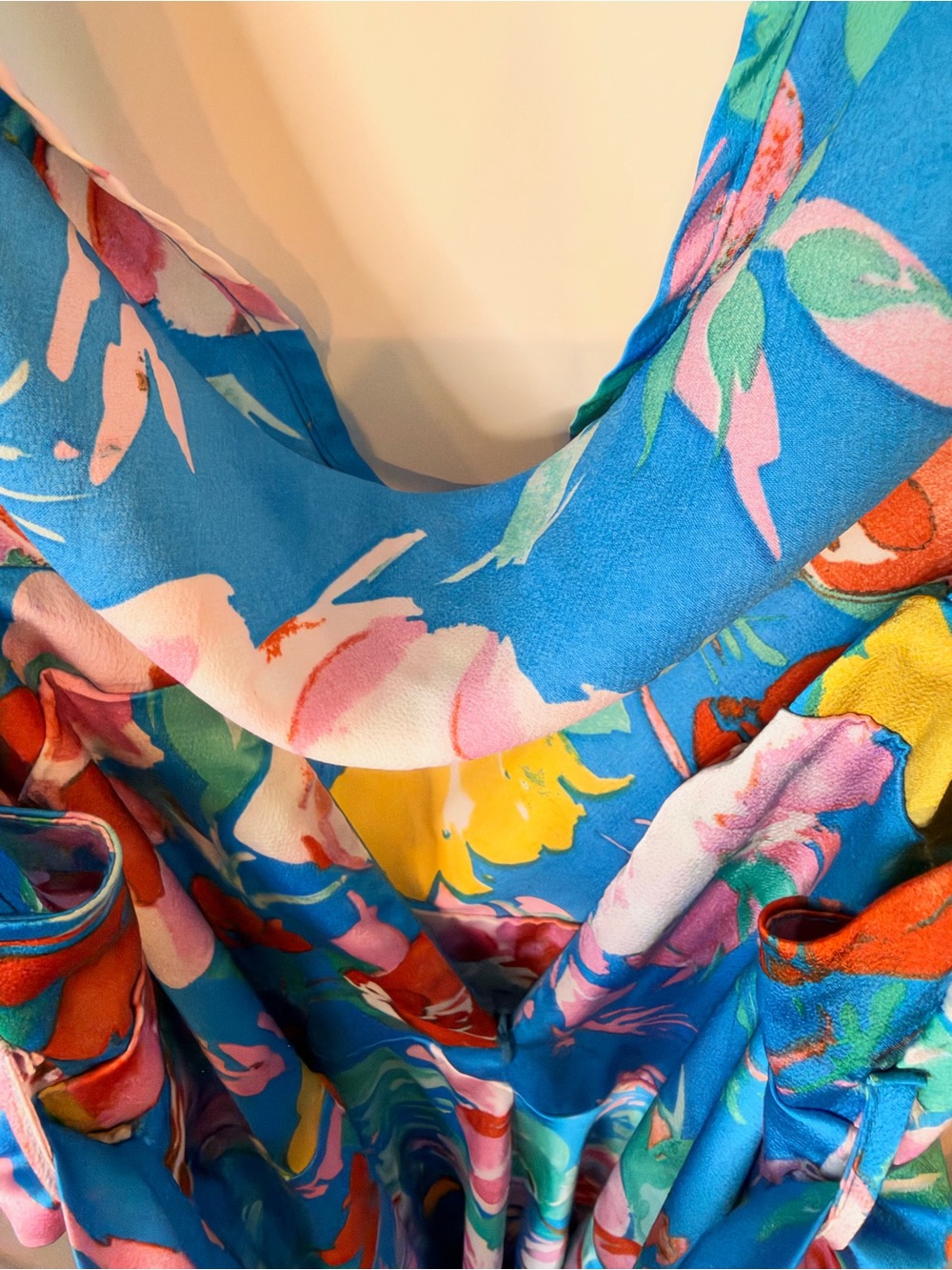 Fashion Nova Blue Tropical Floral Cowl Neck Maxi Dress - Picture 15 of 16